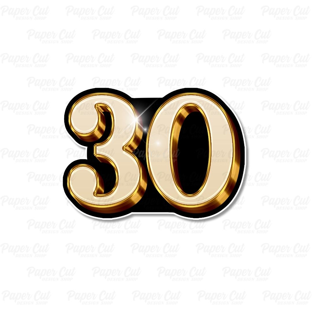 Number 30 Milestone Single Side Print Prop