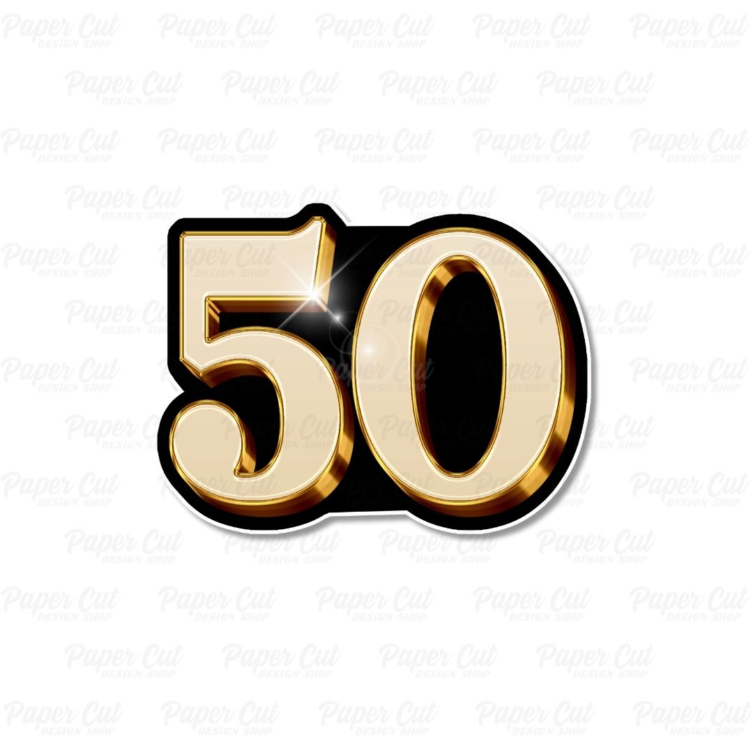Number 50 Milestone Single Side Print Prop