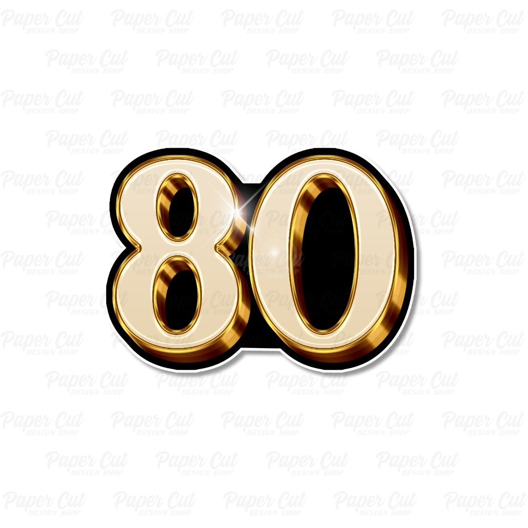 Number 80 Milestone Single Side Print Prop