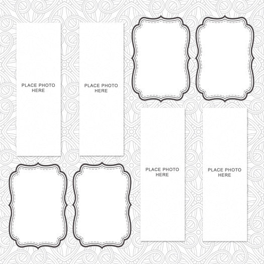Pre-order 100 sheets - Abstract White Design Scrapbook Pages 2x6