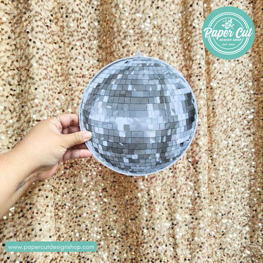 Silver & Pink Disco Ball Single Prop (double sided)