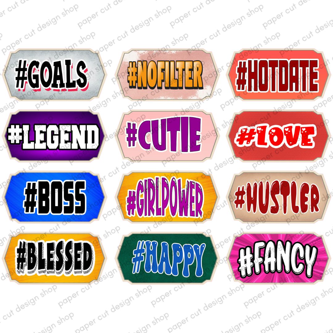 Photo booth props on sale and signs
