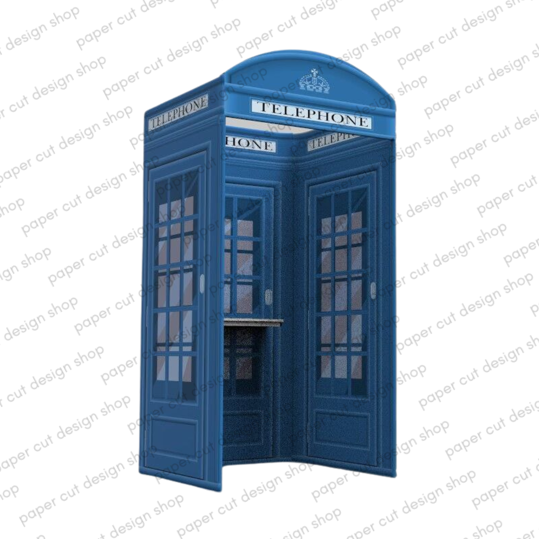 London Style Phone Booth Enclosure for Audio Guestbook
