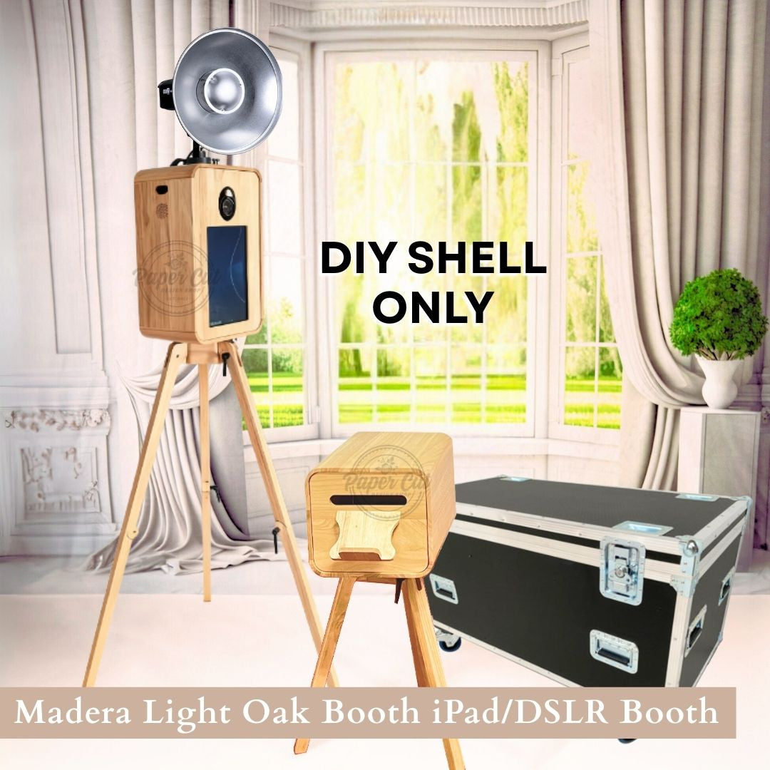 Madera LIGHT OAK iPad Booth with Printer Station - DIY Shell Only
