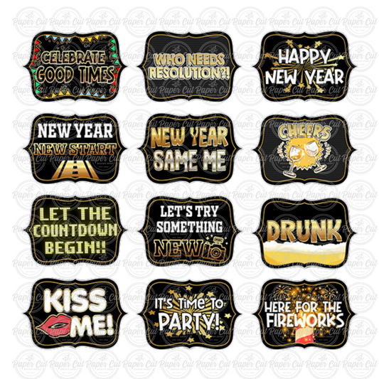 Oversized New Year Party Prop Bundle