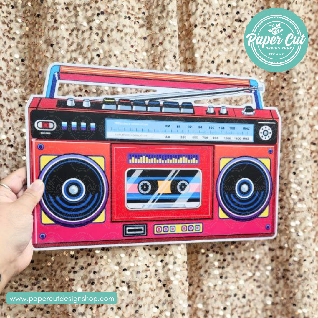 90's Red Boombox Oversized Single Prop (double sided)