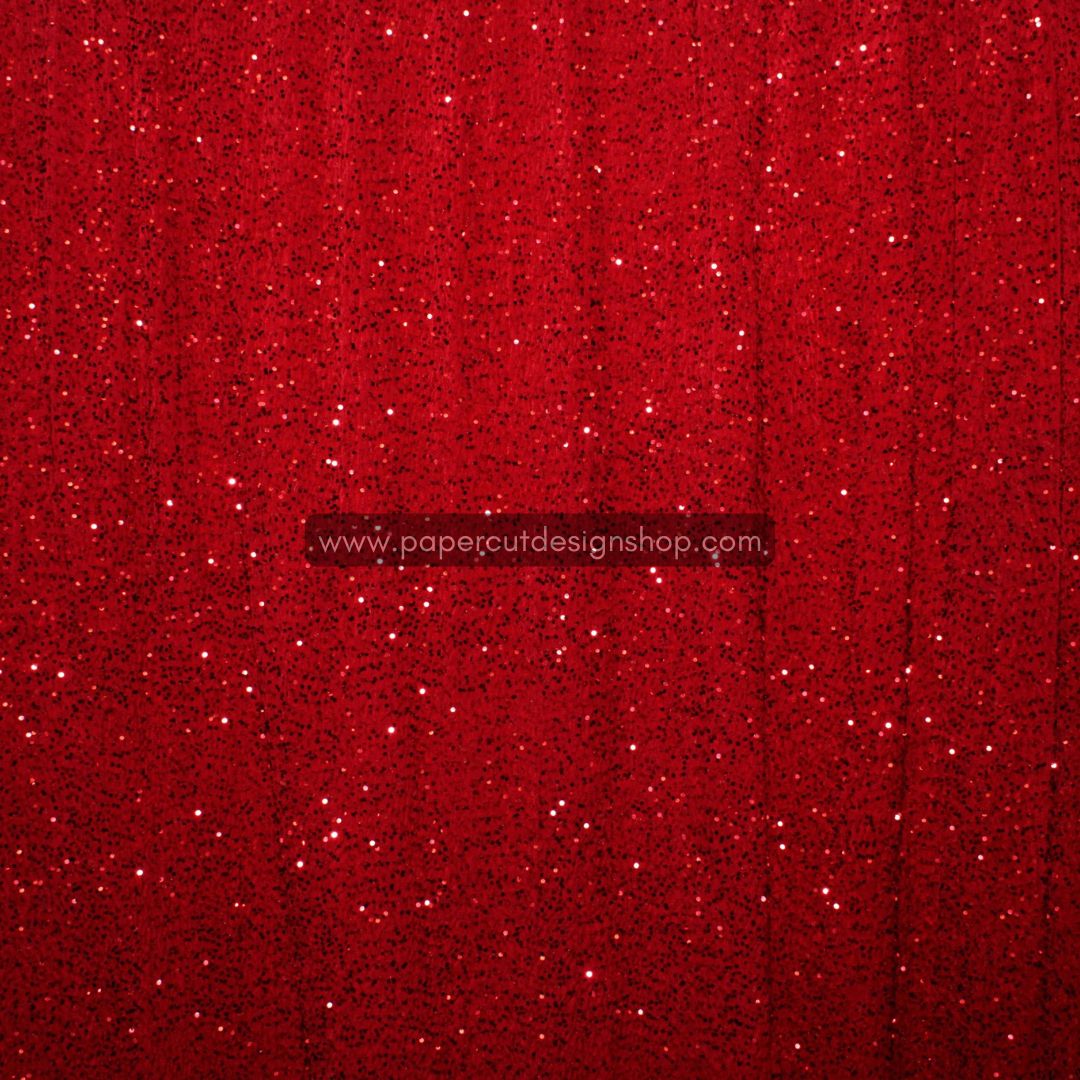 Deluxe Sequins Backdrop Cloth Red Color with Rod Pocket 10ft wide x 8ft height