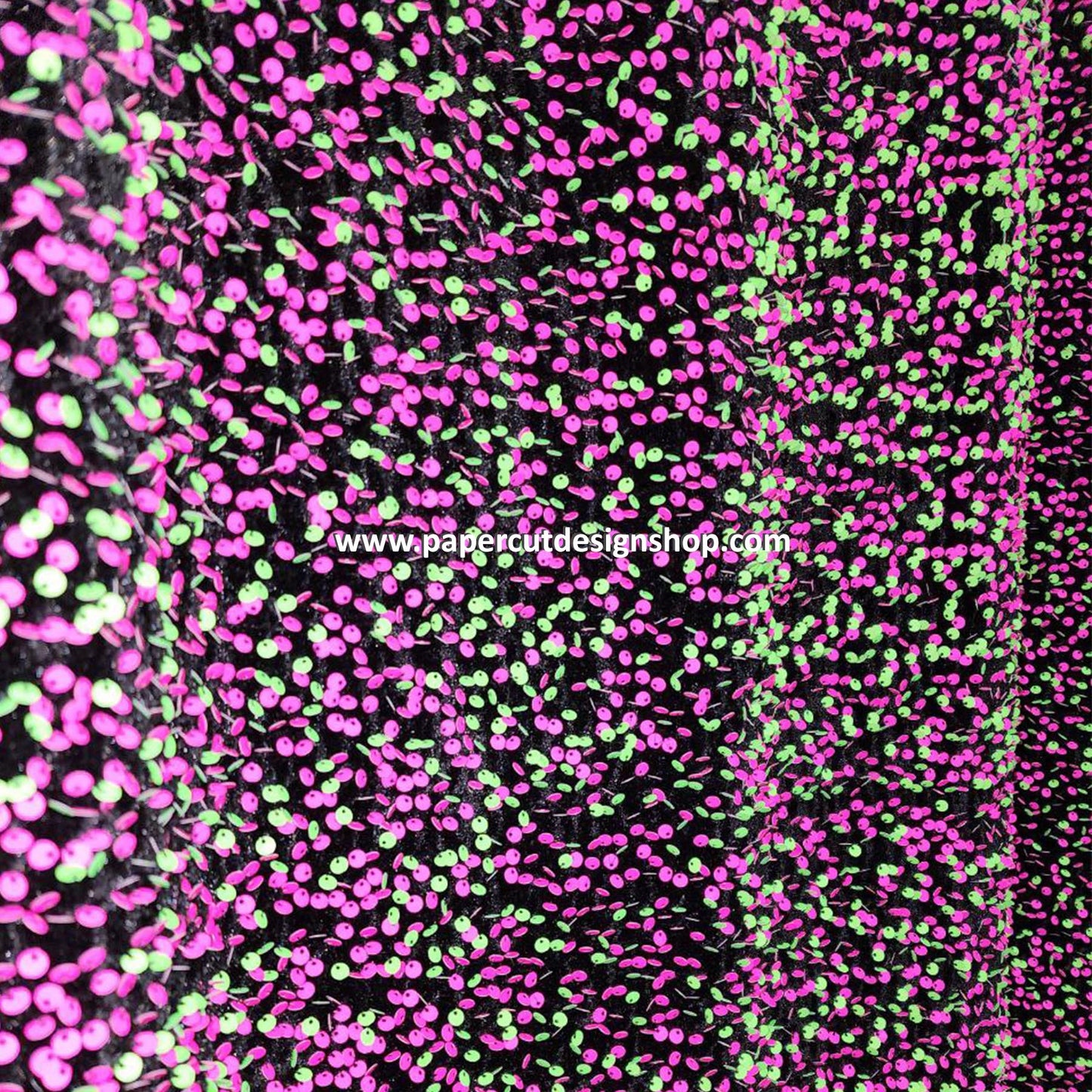 Deluxe Sequins Backdrop Cloth Neon Pink and Green Color with Rod Pocket 10ft wide x 8ft height