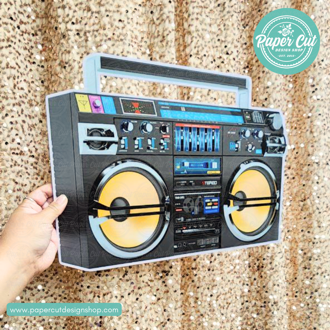 90's Black Boombox Oversized Single Prop (double sided)