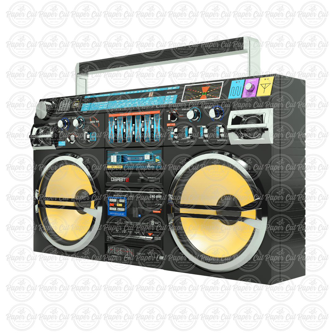 90's Black Boombox Oversized Single Prop (double sided)