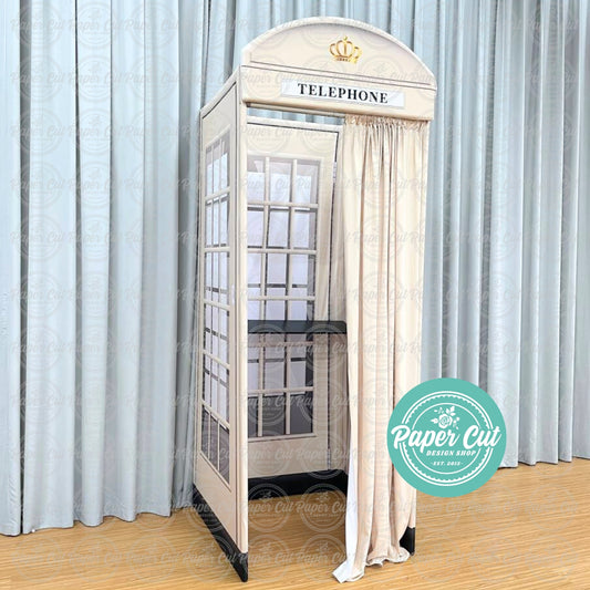London Style Telephone Booth Enclosure (With Curtain)