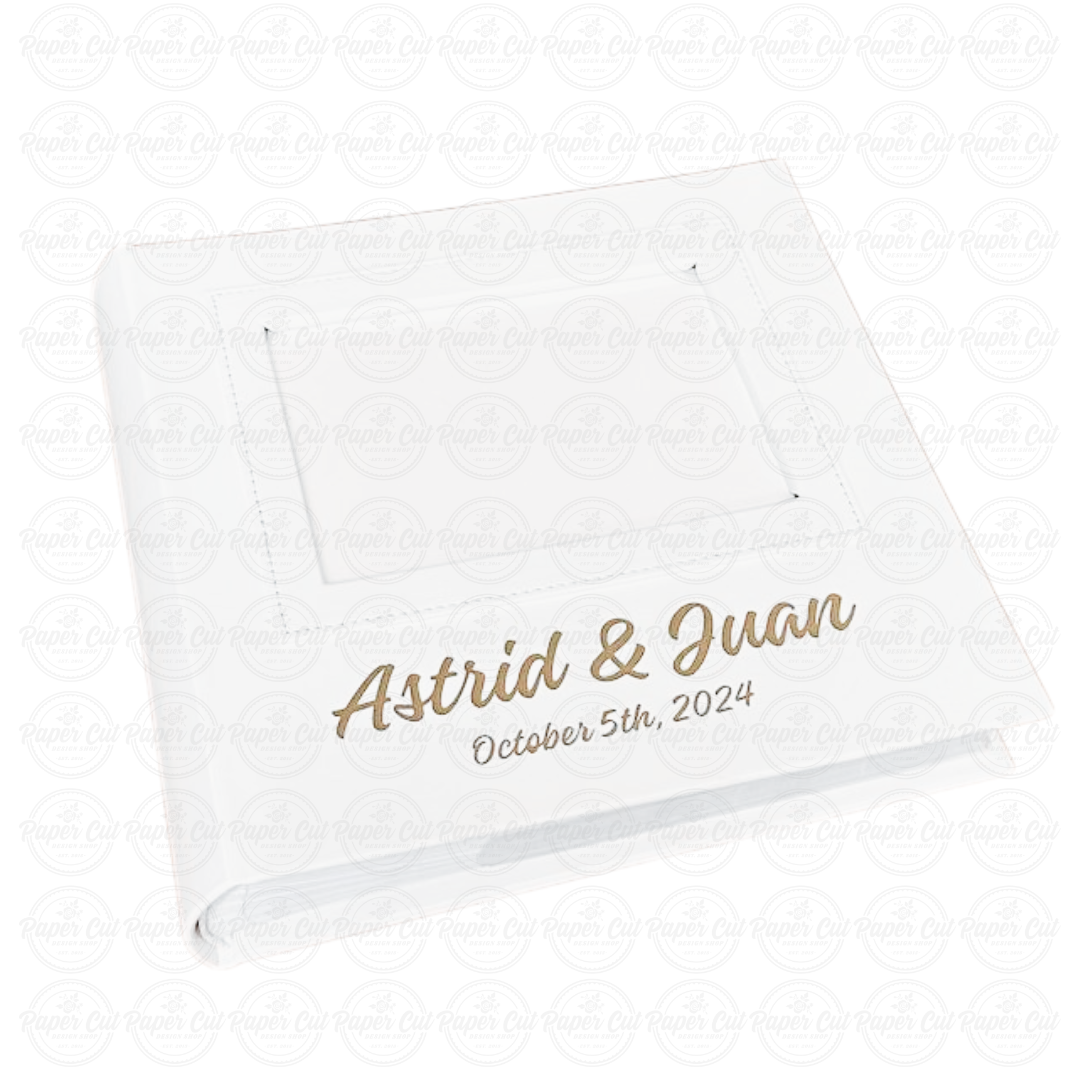 Personalized Album Cover (custom text) - 4x6 White Slip-in Album with keepsake box