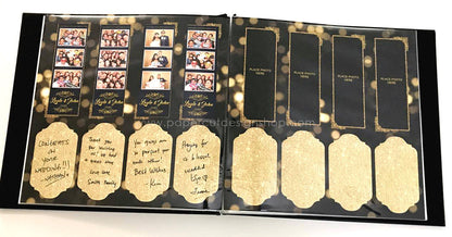 Pre-order 100 sheets - Glitter Gold and Black Scrapbook Pages 2x6