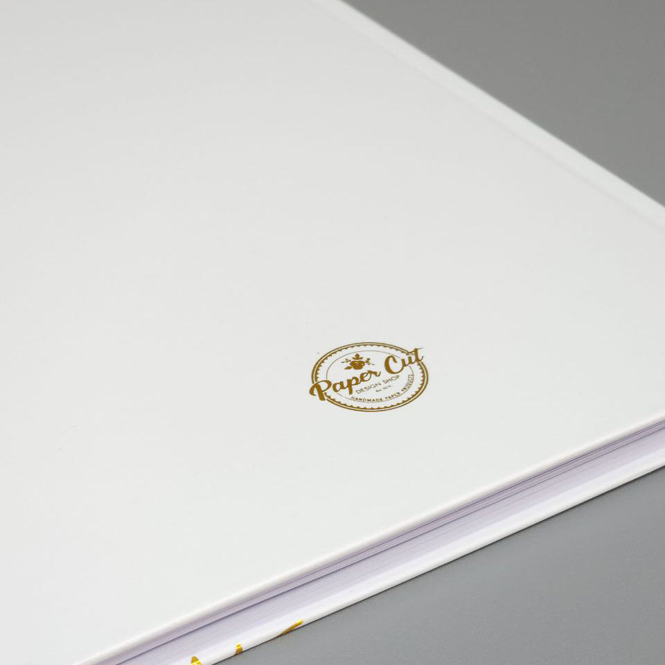 Instax Wedding Guest Book Gold Foil Flower Hardcover