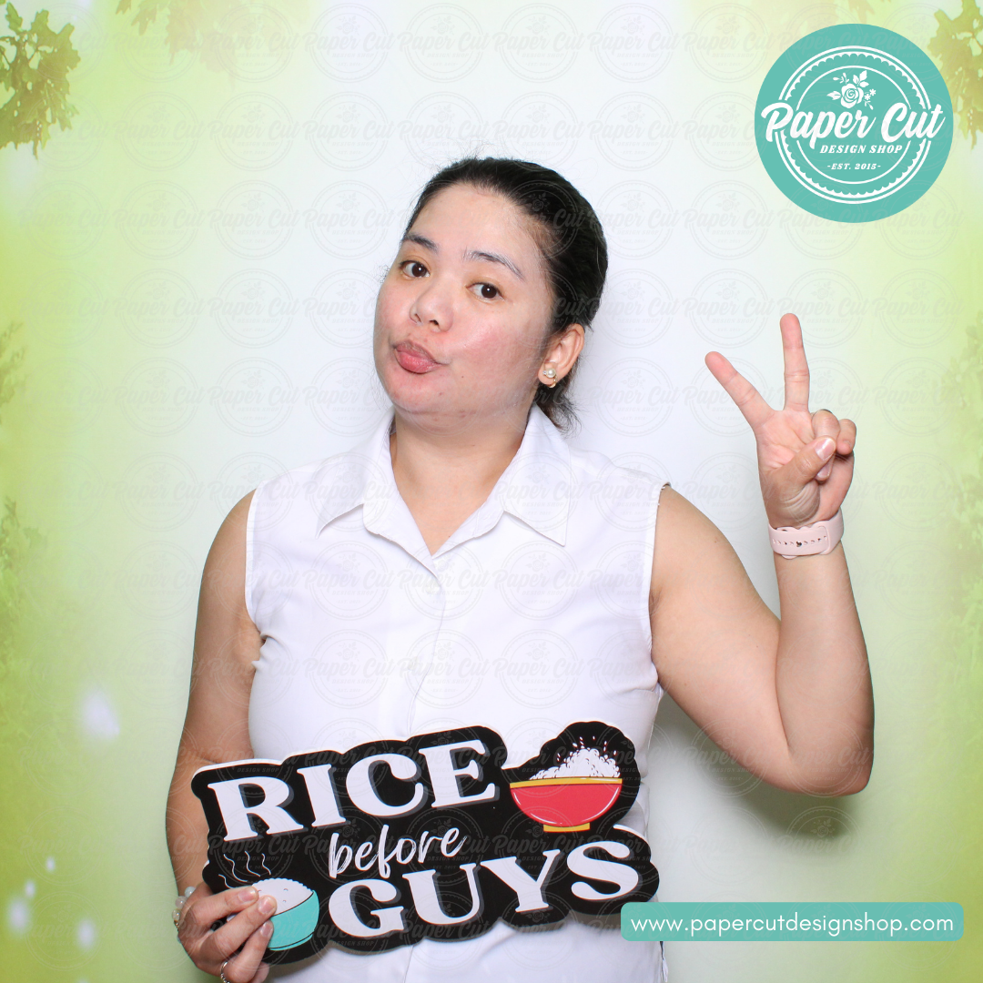 Rice before Guys Photo Booth Props Single Side Print