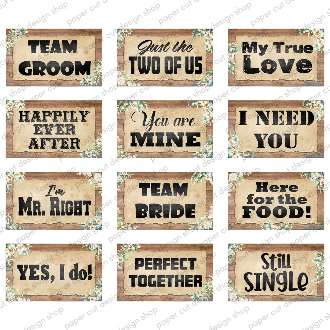 Rustic shop wedding props