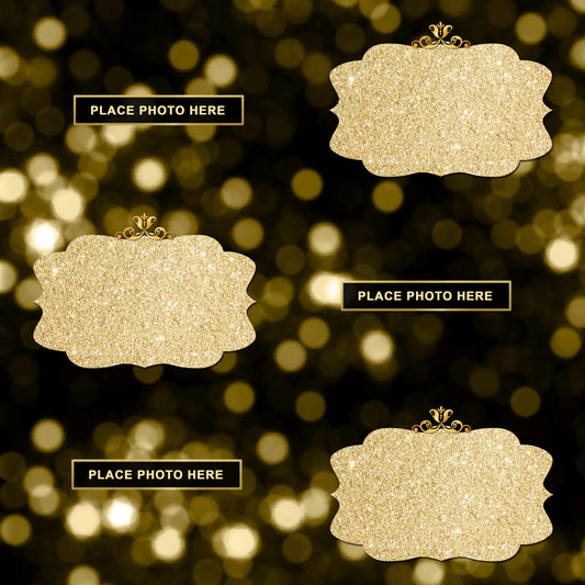 Glitter Gold and Black Design Scrapbook Pages 4x6