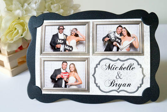 Photo Frame Metallic Shimmer Black 4x6 Wavy Style - 100 PCS