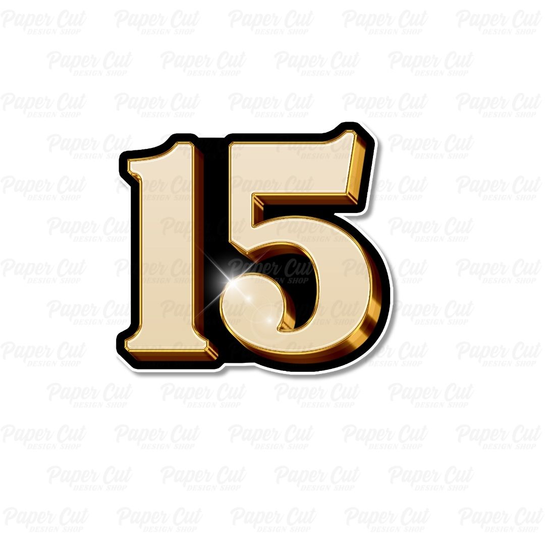 Number Single 15 Number 15 Milestone Single Side Print Prop – Paper Cut Design Shop
