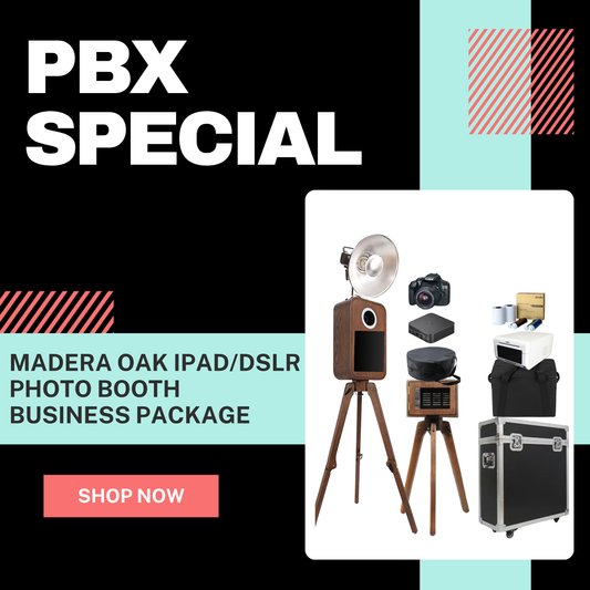 PBX SHOW SPECIAL! Madera OAK iPad Booth with Printer Station Business Package