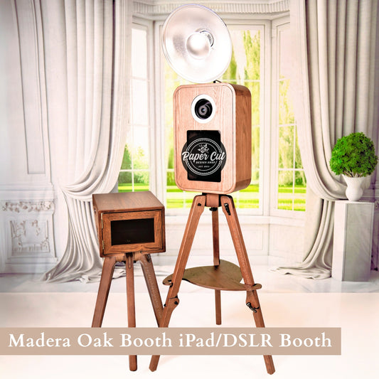 Madera Dark OAK iPad Booth with Printer Station - Business Package