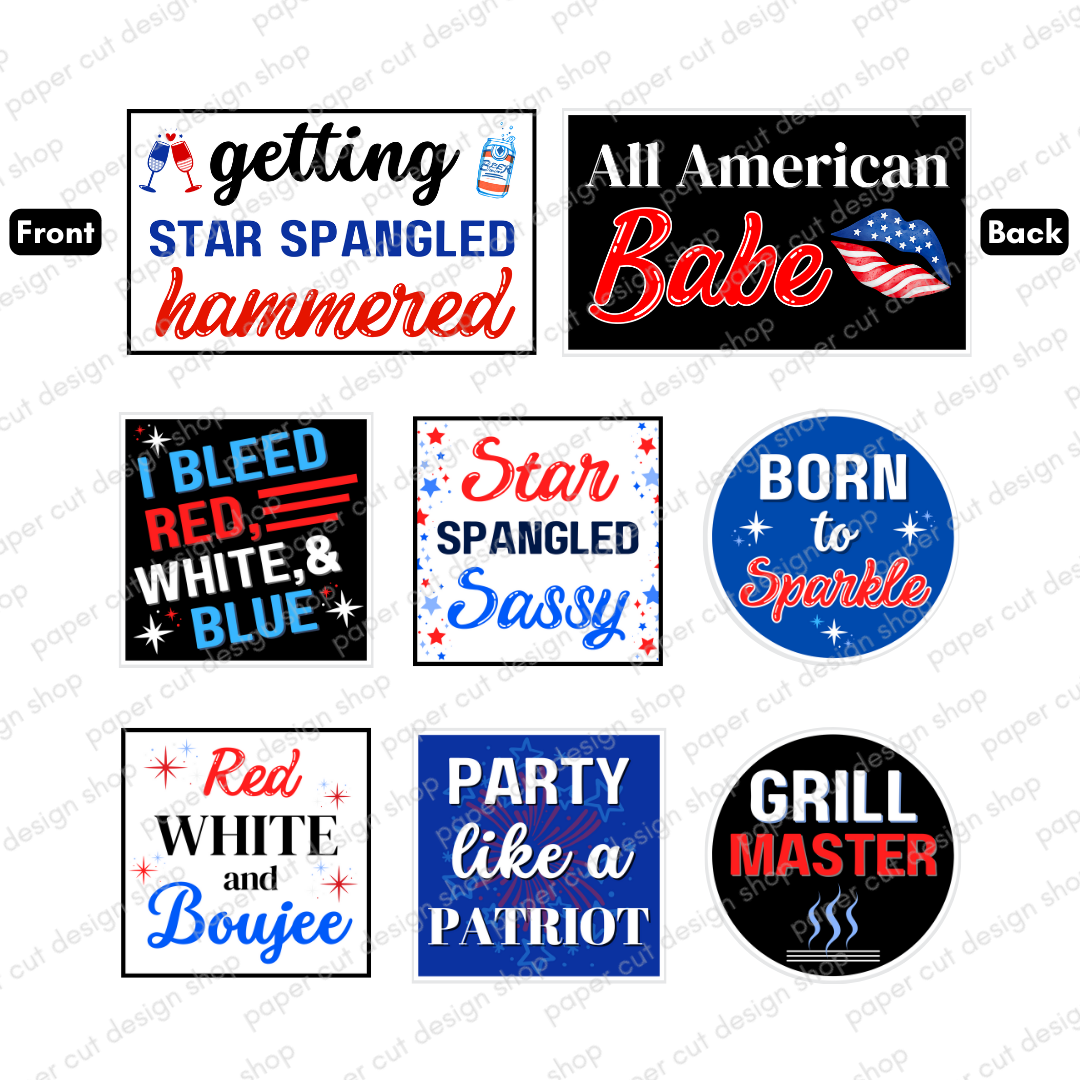 Patriotic Prop Bundle - Photo Booth Props &amp; Signs – Paper Cut Design Shop