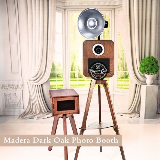 Madera Dark OAK DSLR Photo Booth with Printer Station - Business Package