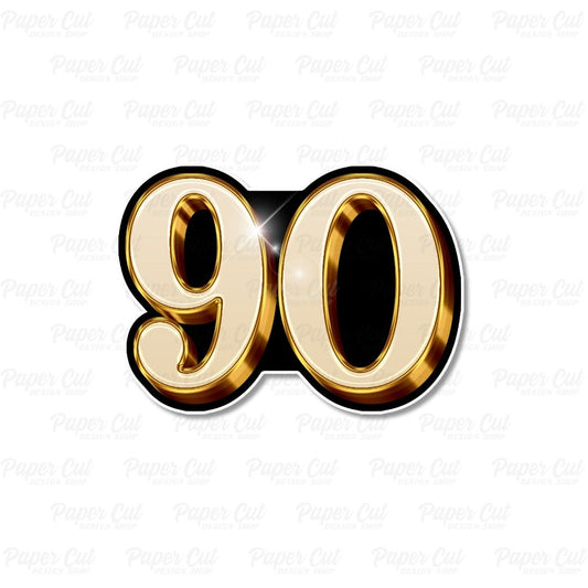 Number 90 Milestone Single Side Print Prop