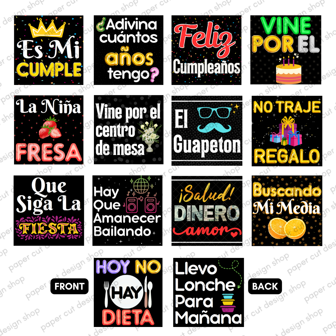 PHOTO BOOTH PROPS & SIGNS – Paper Cut Design Shop