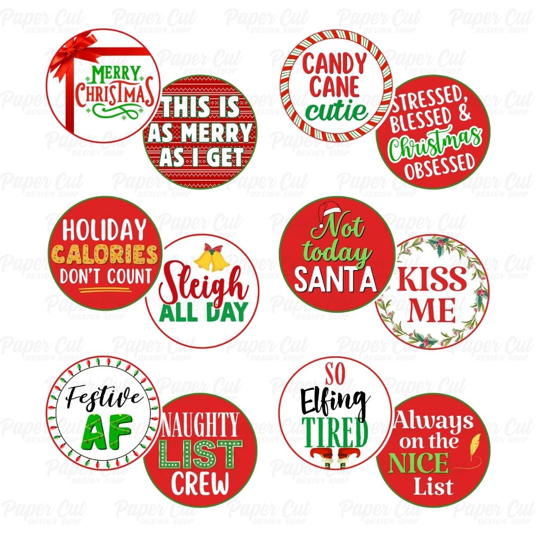 Red Round Christmas Props Bundle