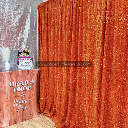 NEW Deluxe Sequins Backdrop Cloth Copper Color with Rod Pocket 10ft W x 8ft H