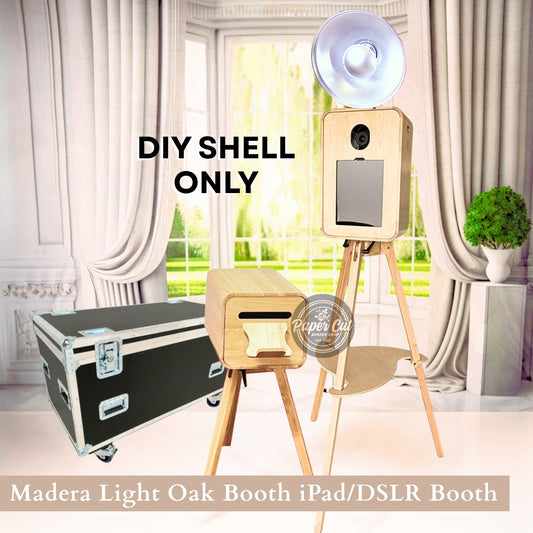 Madera LIGHT OAK iPad Booth with Printer Station - DIY Shell Only