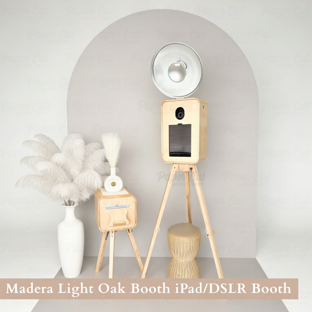 Madera LIGHT OAK iPad Booth with Printer Station - Do It Yourself (DIY) Package
