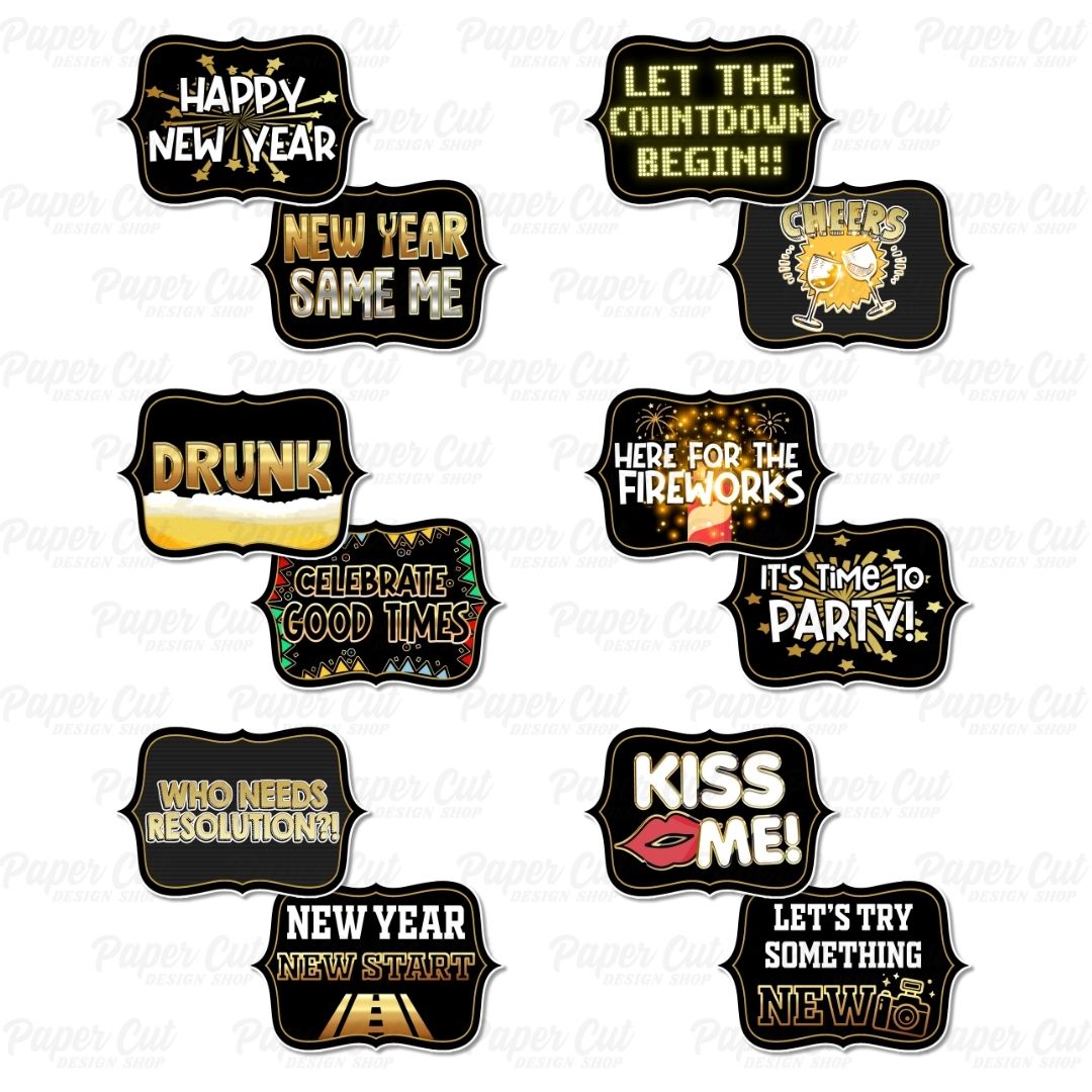 New Year Party Props Bundle