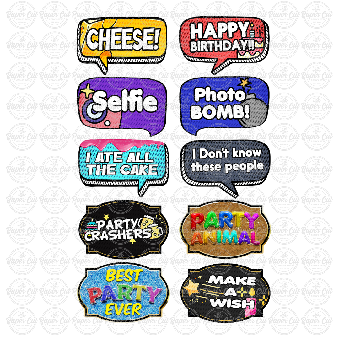 Birthday Photo Booth Props