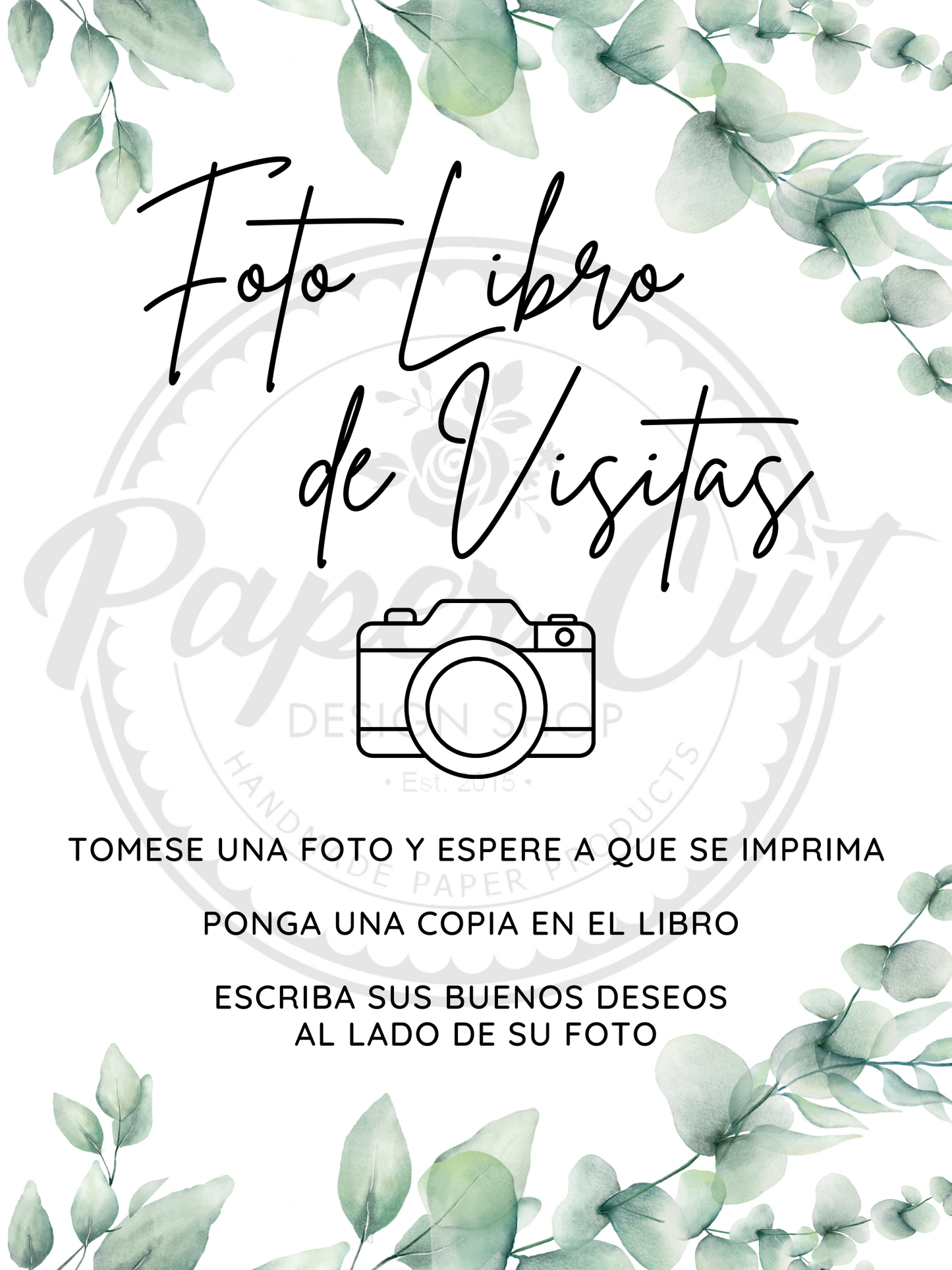 Photo Guestbook SPANISH Sign (Digital Download)