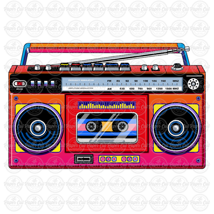 90's Red Boombox Single Prop (double sided) – Paper Cut