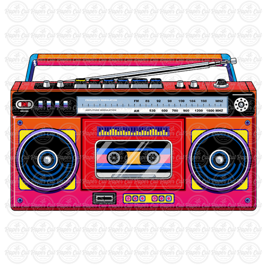 90's Red Boombox Oversized Single Prop (double sided)
