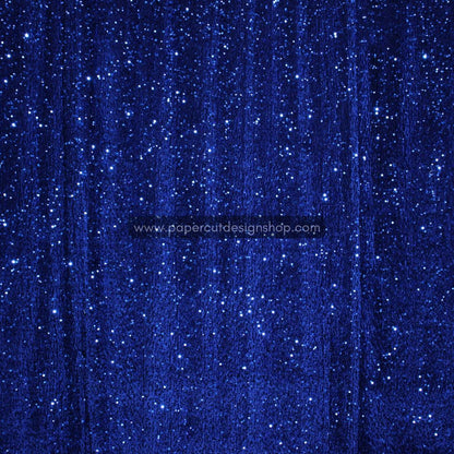 Deluxe Sequins Backdrop Cloth Royal Blue Color with Rod Pocket 10ft wide x 8ft height