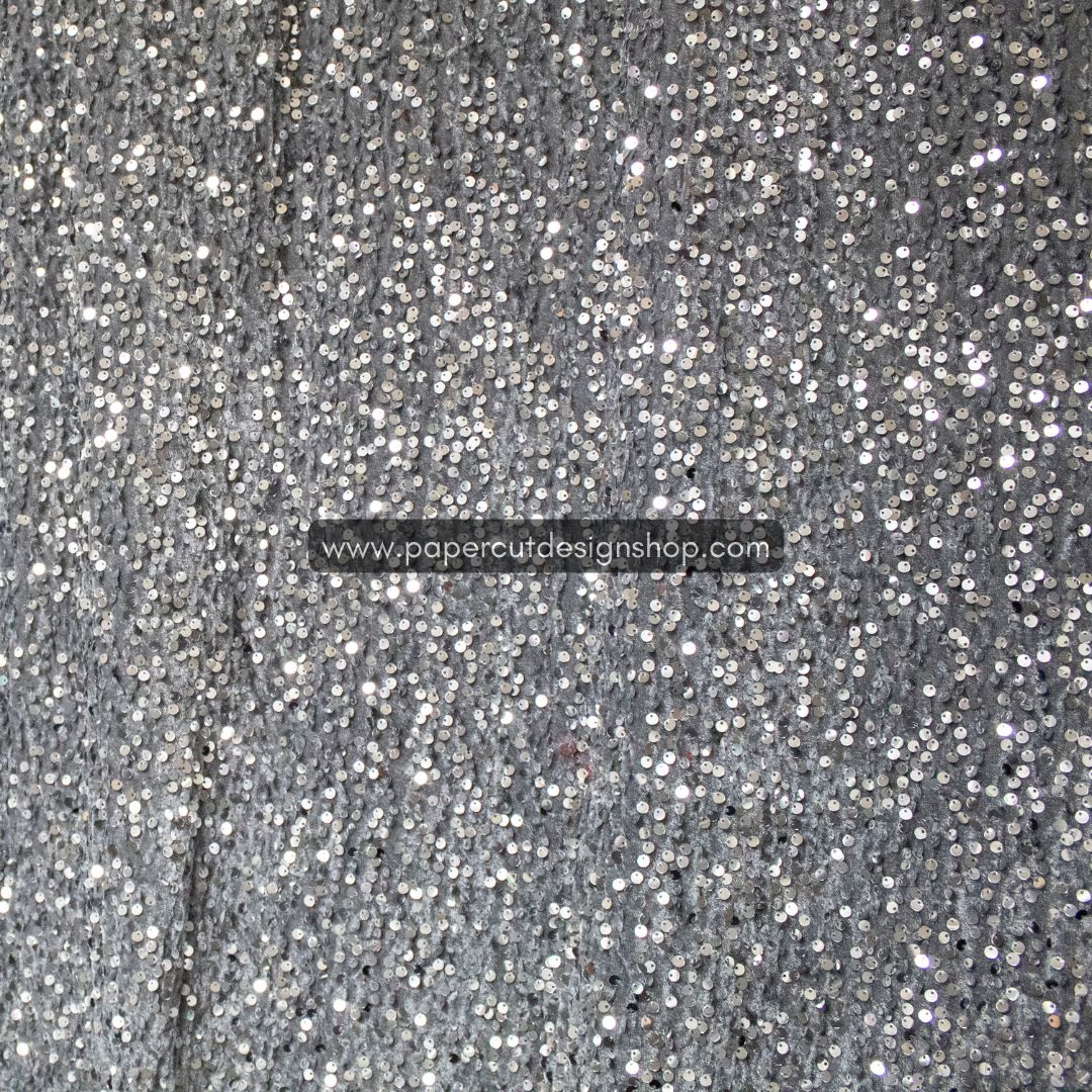 Deluxe Sequins Backdrop Cloth Silver Color with Rod Pocket 10ft wide x 8ft height