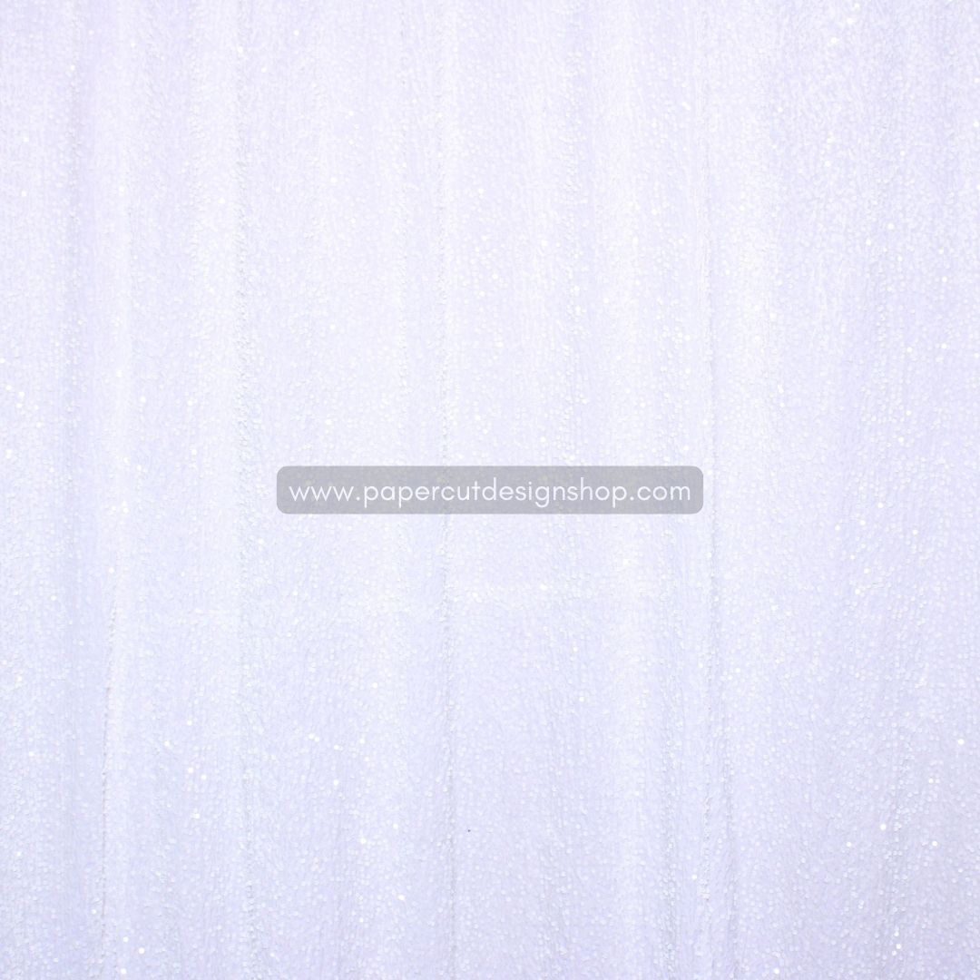 Deluxe Sequins Backdrop Cloth White Color with Rod Pocket 10ft wide x 8ft height