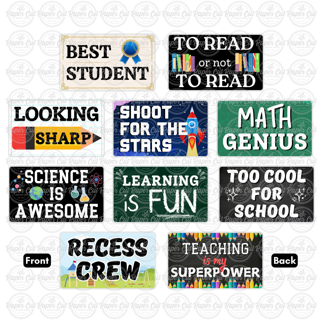 Learning Props Academic Prop Bundle - Photo Booth Props & Signs – Paper Cut Design Shop