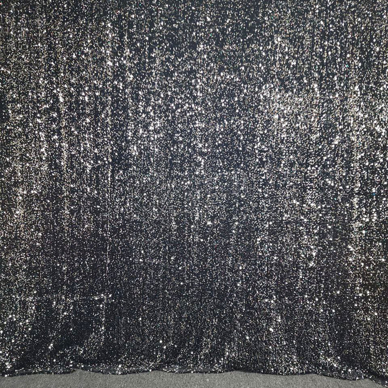 Deluxe Sequins Backdrop Cloth Black and Silver Color with Rod Pocket 10ft wide x 8ft height