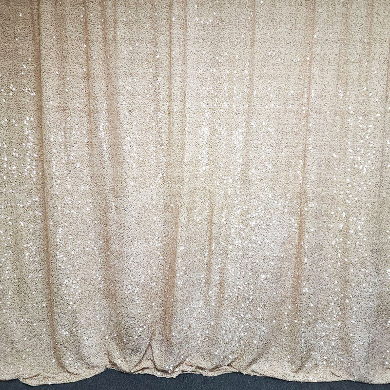 Deluxe Sequins Backdrop Cloth Champagne Color with Rod Pocket 10ft wide x 8ft height
