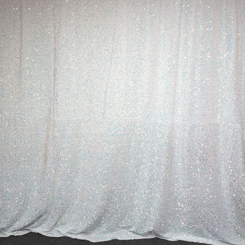 Deluxe Sequins Backdrop Cloth White Unicorn Color with Rod Pocket 10ft wide x 8ft height