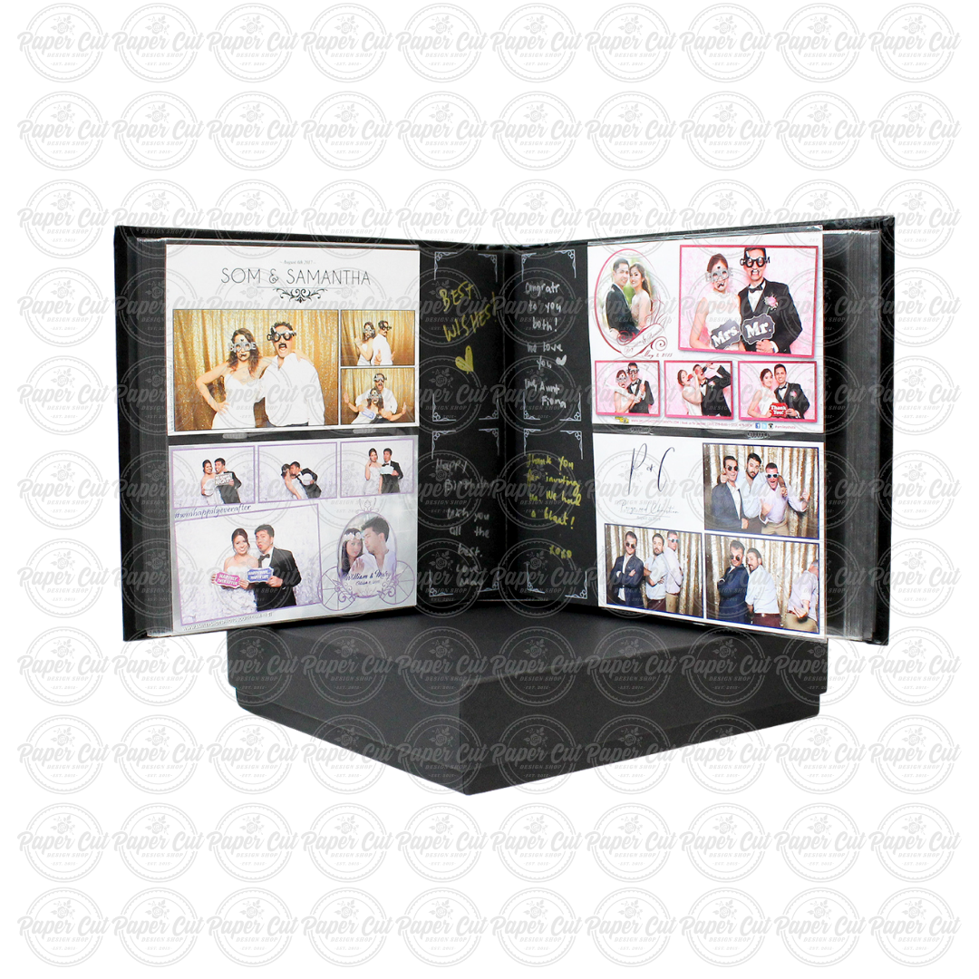 Bulk (Pack of 10 PCS) BLACK Slip-in Photo Booth Album 4x6 Photos Box Included