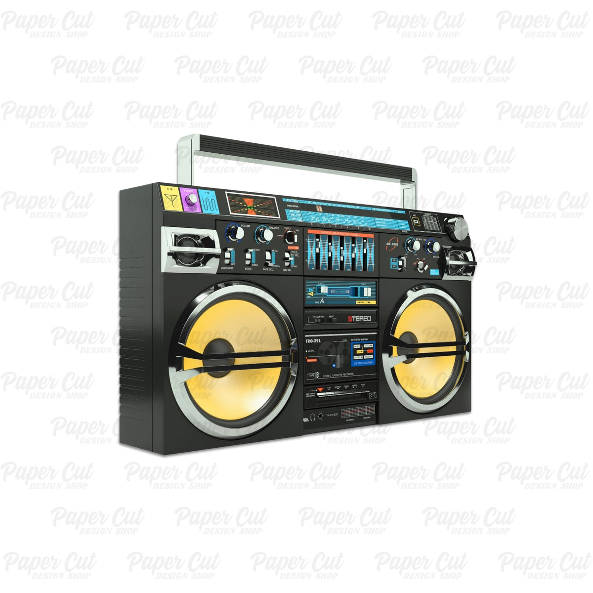90's Black Boombox Oversized Single Prop – Paper Cut Design Shop