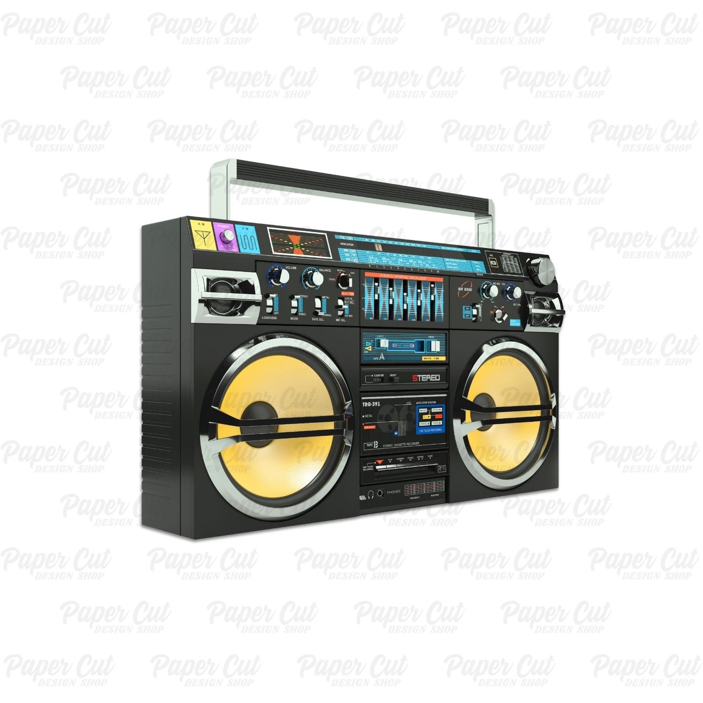 90's Black Boombox Oversized Single Prop