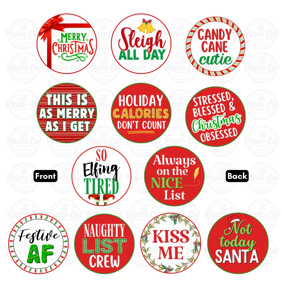 Red Round Christmas Props Bundle