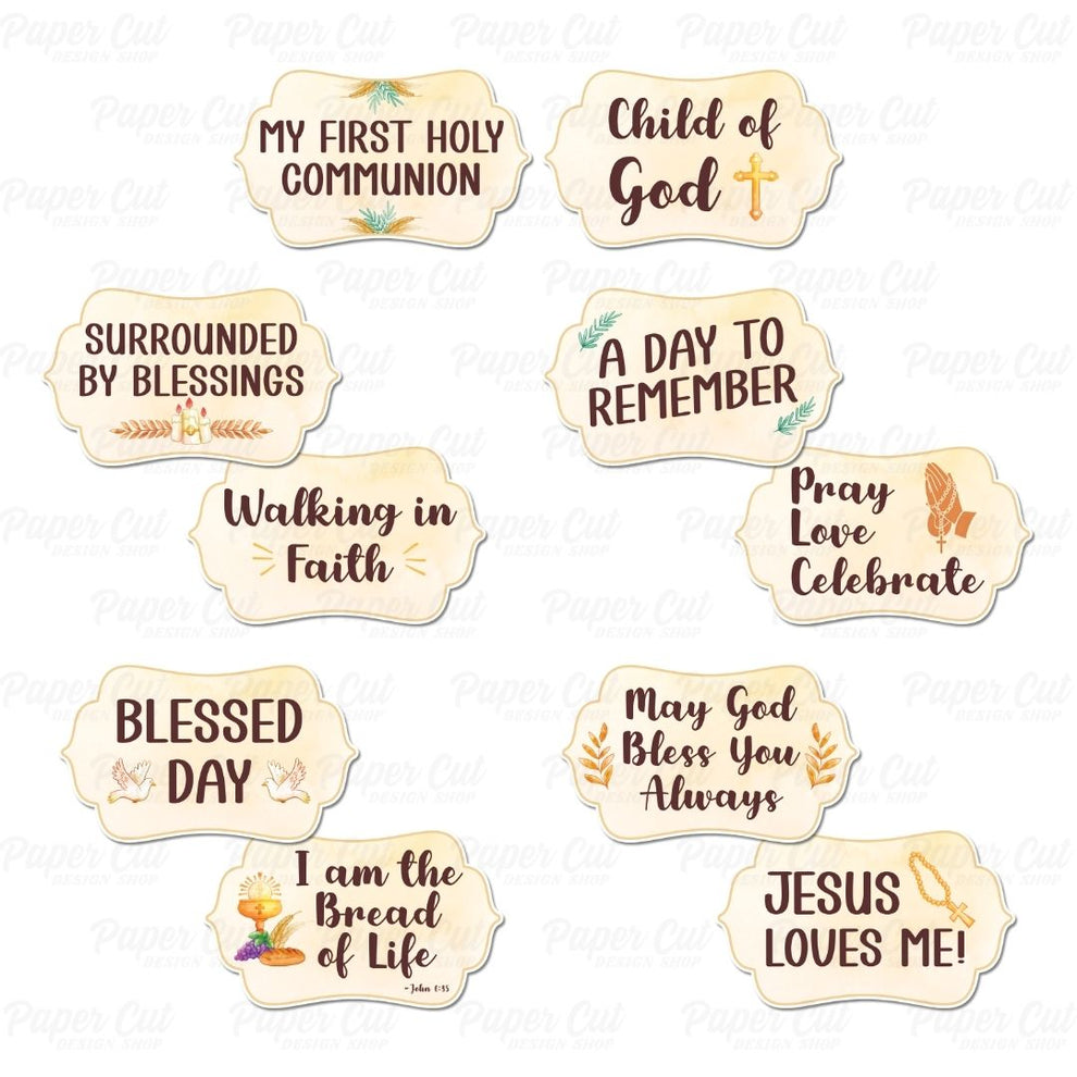 First Holy Communion Props Bundle - Photo Booth Props & Signs – Paper ...